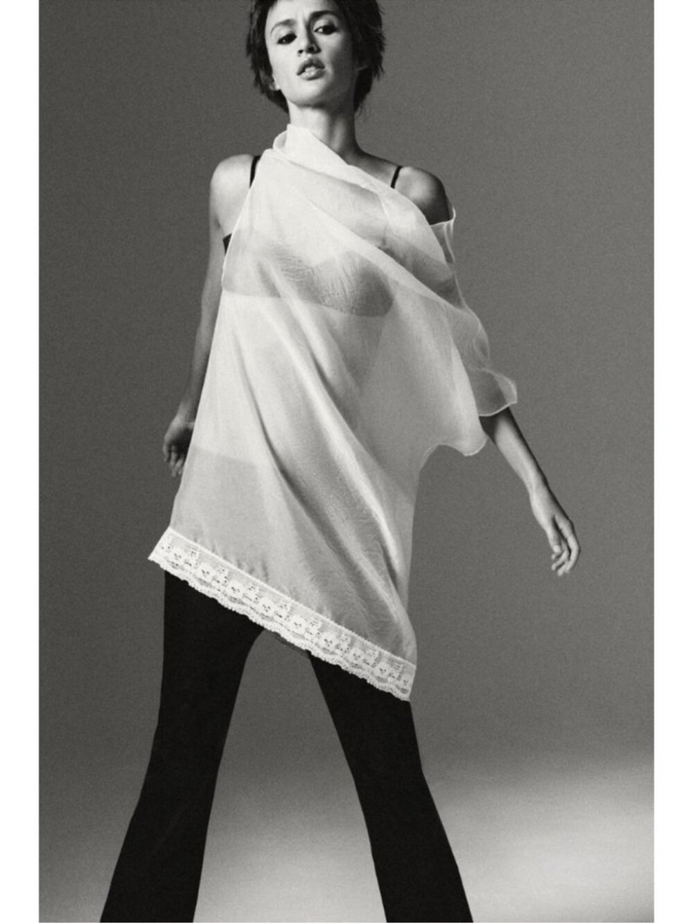 ZARA ORGANZA LACE TOP - Picture 6 of 6